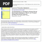 The Development of Therapeutic Alliance During