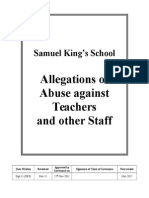 Samuel King's School: Allegations of Abuse Against Teachers and Other Staff
