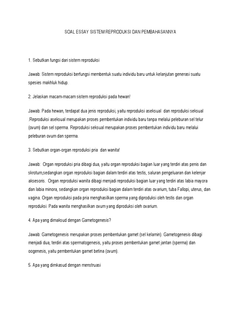 Soal Essay Dan Pembahasan Sistem Gerak Pada Manusia Kelas Xi