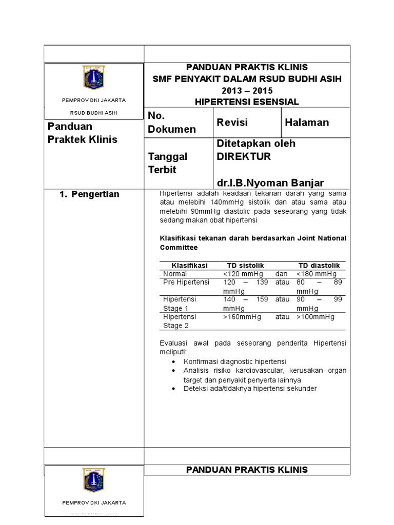 Panduan Praktis Klinis Hipertensi Esensial