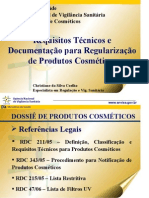 Requisitos para regularização de produtos cosméticos