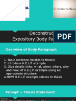 Deconstruct The Body Paragraph Aca
