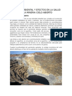 Impacto Ambiental y Efectos en La Salud en La Mineria Cielo Abierto