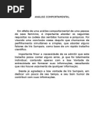 Em Efeito de Uma Análise Comportamental de Uma Pessoa Do Sexo Feminino
