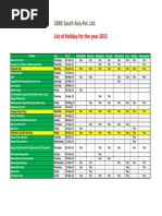 CBRE India Holiday List 2015