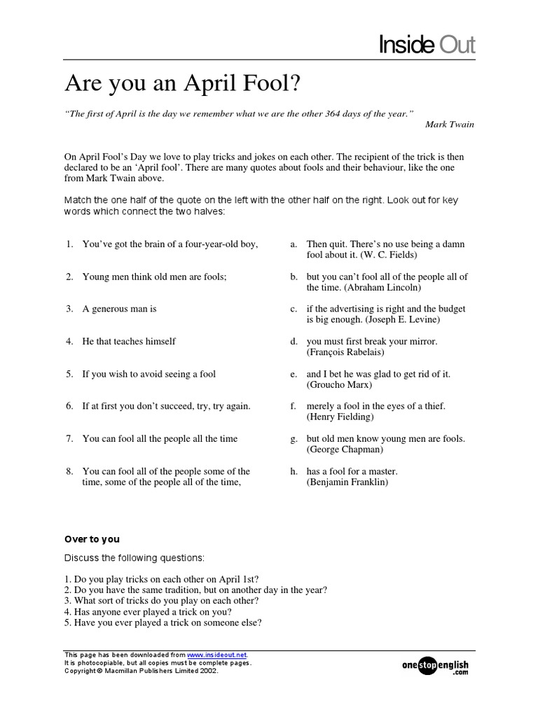 Are You An April Fool | PDF