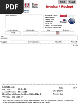 Blank Receipt