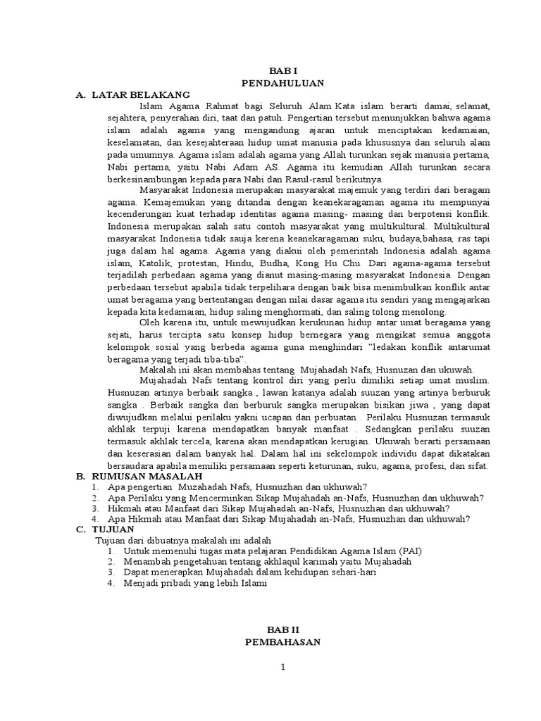 Makalah MUJAHADAH, UKUWAH ISLAMIYAH