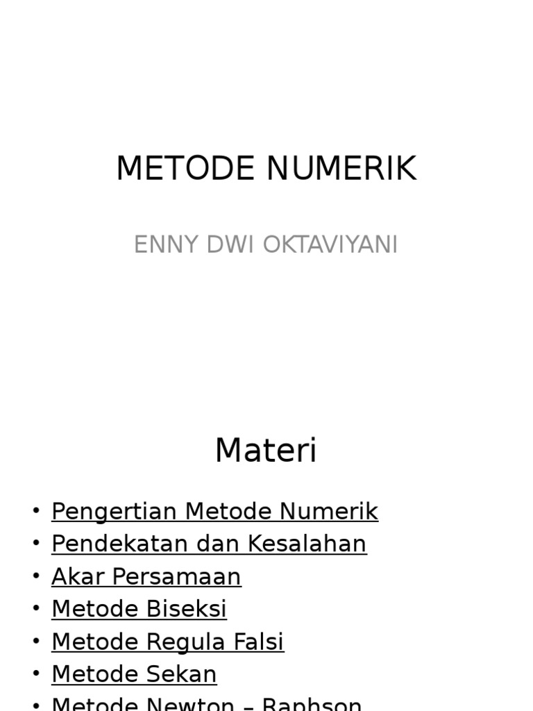 Pertemuan 1 Metode Numerik | PDF