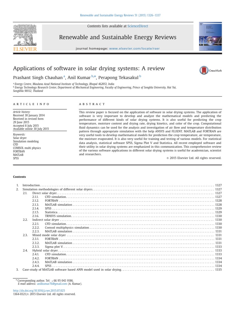 Software Applications in Solar Drying | PDF | Computational Fluid ...