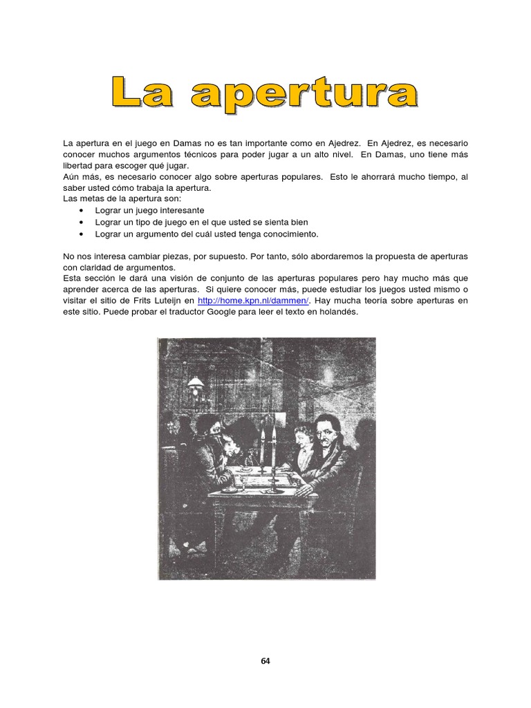 Estrategias de Apertura en Damas | PDF | Aperturas de ajedrez | Juegos ...