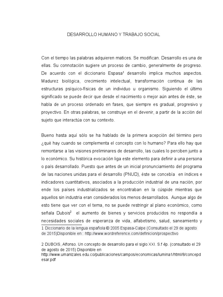 Desarrollo Humano y Trabajo Social | PDF | Trabajo Social | Sociedad