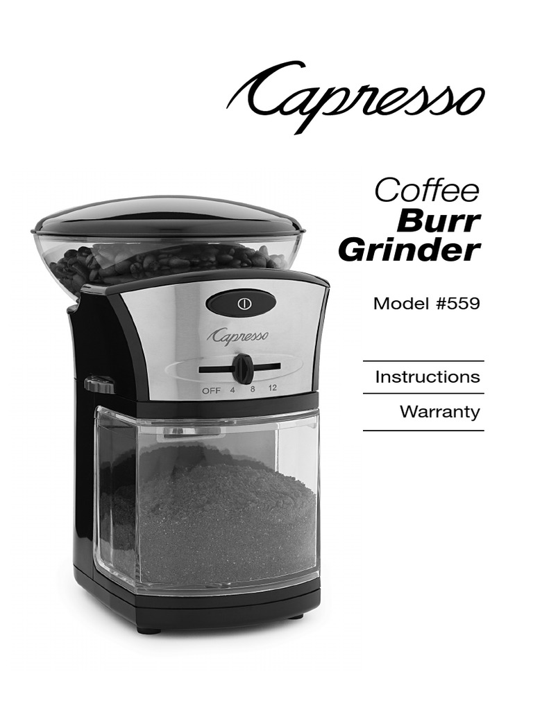 Capresso Burr Grinder Model #559 Guide | PDF | Coffee | Nature