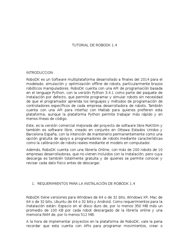 Guía de Instalación de RoboDK 1.4 | PDF | Point and Click | Microsoft ...
