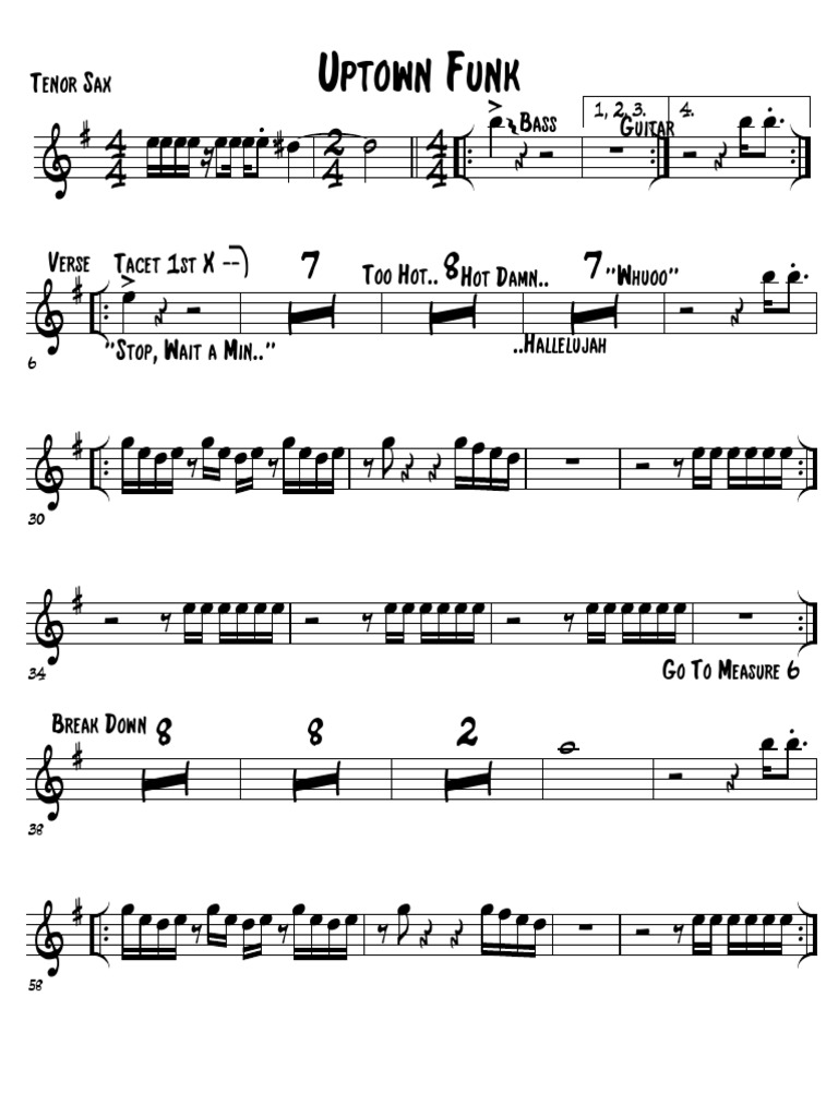 Uptown Funk Tenor Sax