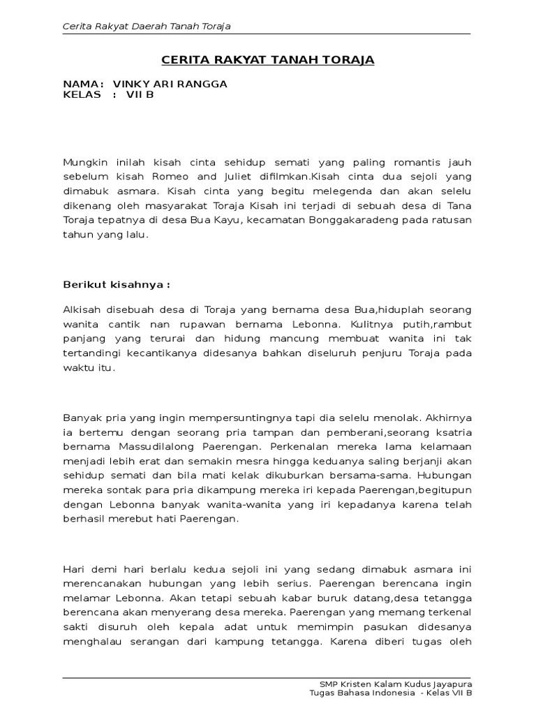 Cerita Rakyat Tanah Toraja