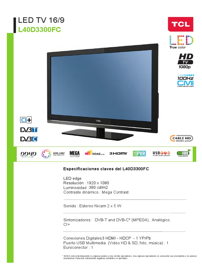 TCL Televisión Hdmi