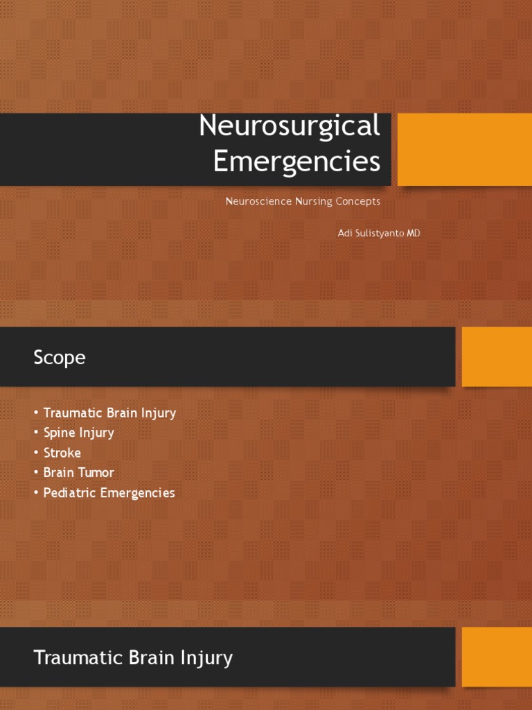 Neurosurgical Emergencies Overview | PDF | Neurological Disorders ...
