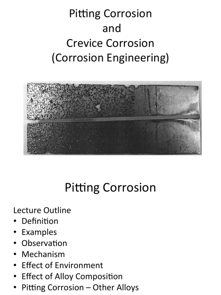 Pitting and Crevice Corrosion Overview | PDF | Corrosion | Stainless Steel