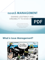 ISSUES MANAGEMENT by DR. Nina Handoko-Widodo, M.A., M.Sc. GAINING LEGITIMACY AND CREDIBILITY TO AVOID CRISIS