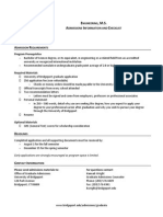 E, M.S. A I C: Ngineering Dmissions Nformation and Hecklist