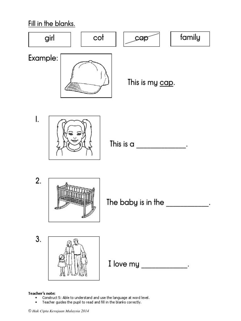 Fill in the Blanks Language Exercise | PDF