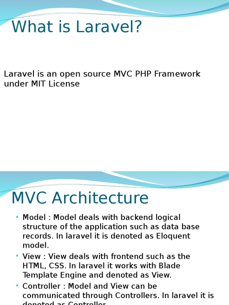 Introduction to Laravel Framework | PDF | Installation (Computer ...