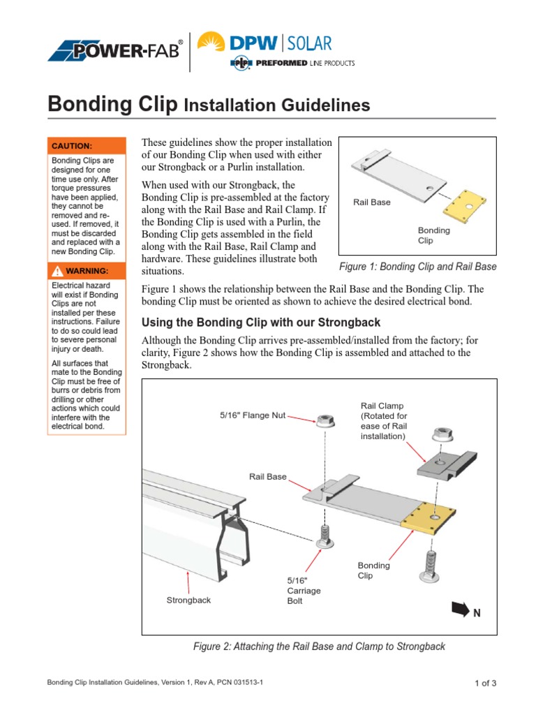 Bonding Clip Installation Nut (Hardware) Screw