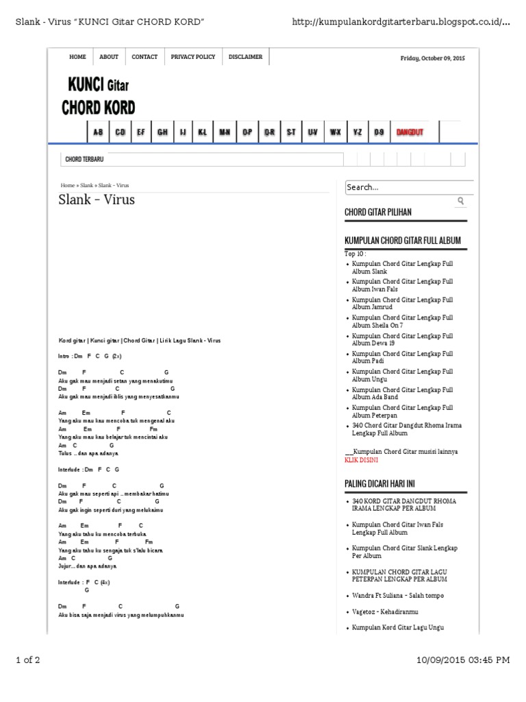 Slank Virusx Chord