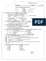 Diagnostic Test Student's Name: Common Core (All Streams) Grade: - / 40