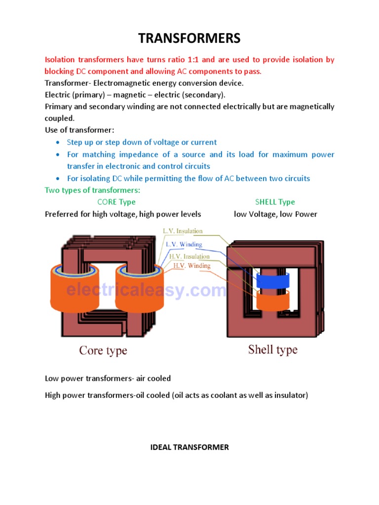 Transformers notes | Transformer | Electrodynamics