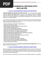 Download Applied Numerical Methods With Matlab by zsssx SN284161316 doc pdf