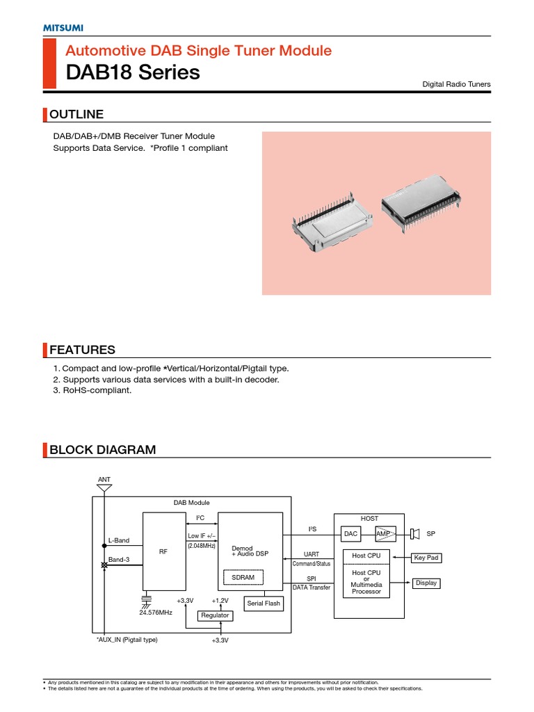 MITSUMI Automotive DAB Tuner Module | PDF