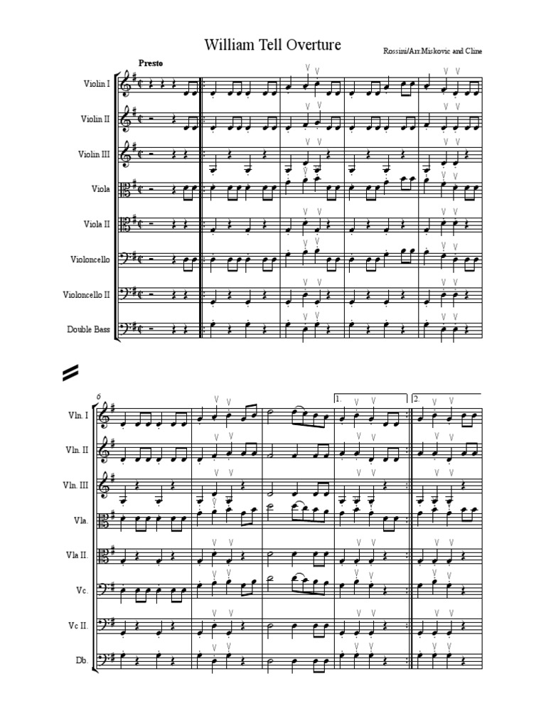 William Tell Overture Easy String Orchestra Gaiaphones Classical Music