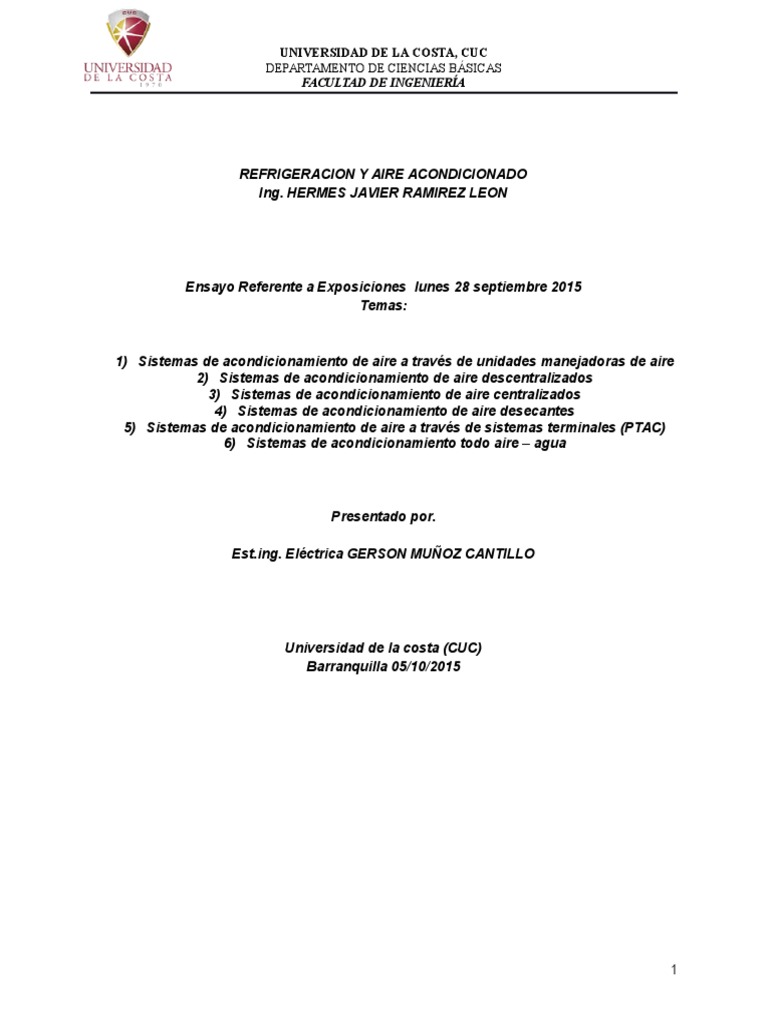 Unidades Manejadoras De Aire Uma Pdf