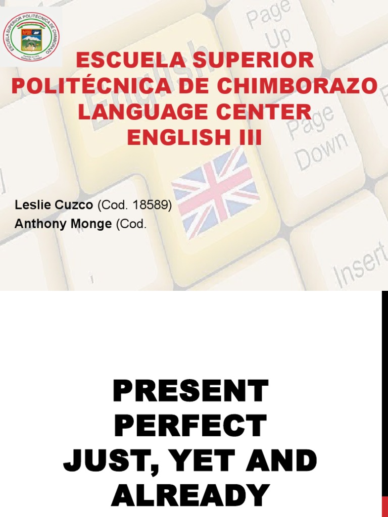Present Perfect Just Already | PDF