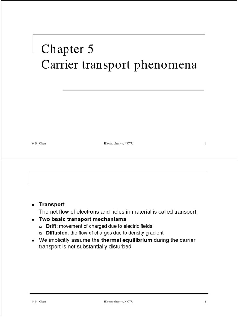 Lecture Notes Carrier Transport Phenomena 2 Pdf Electrical