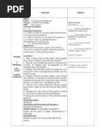 Class/ Time/ Subject Content Impact: Reflection