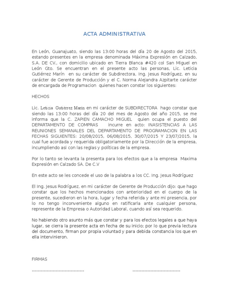 Acta Administrativa