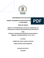 Técnicas y Estrategias Docentes Psicopedagógico en El Aula