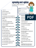 Vocabulary For Expressing One's Opinion, Writing A Comment, Etc