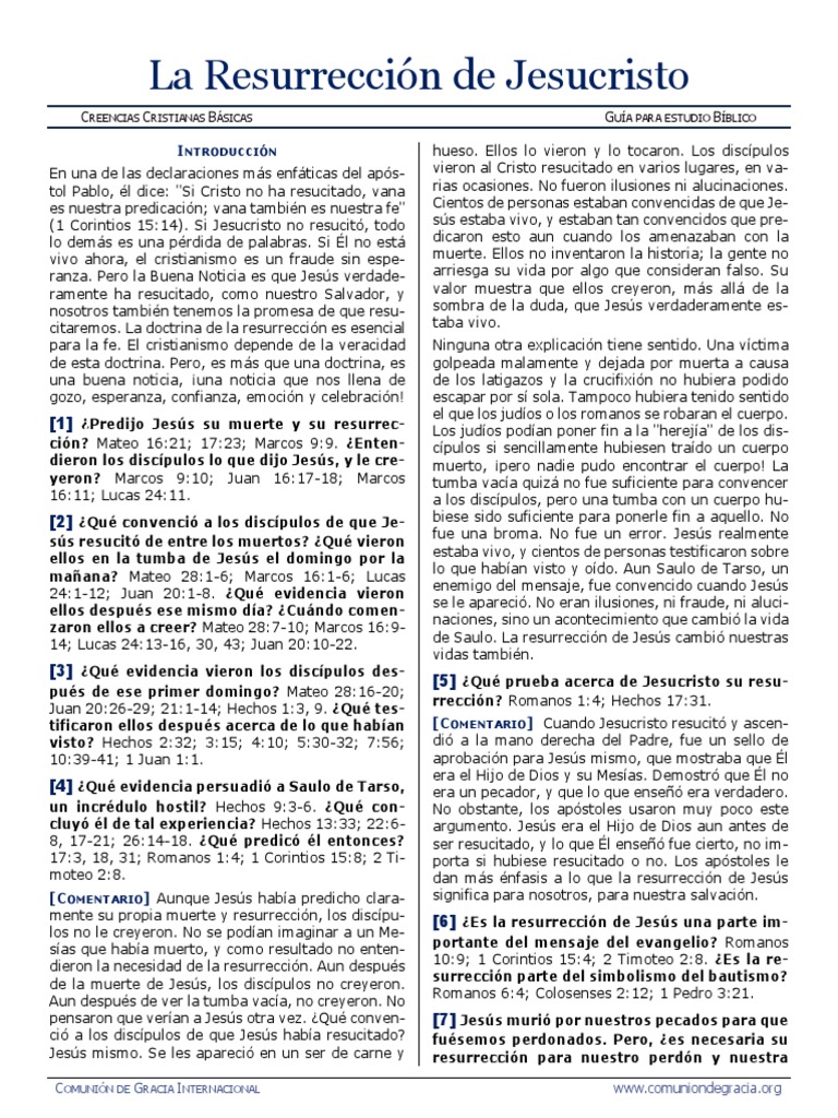 La Resurreccion de Jesucristo | PDF | La resurrección de Jesús | Jesús