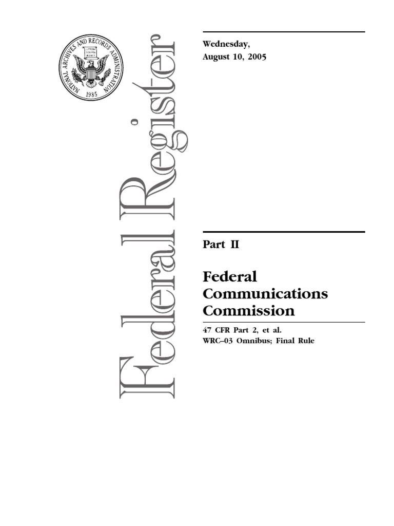 Rule Frequency Allocations and Radio Treaty Matters World Radiocommunication Conference-2003 Concerning Frequency Bands Between 5900 KHZ and 27.5 GHZ PDF Radio Broadcasting High Frequency image