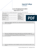 Access To Employment 2015: Application Form