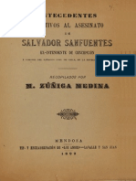 Antecedentes Relativos Al Asesinato de Salvador Sanfuentes Ex-Intendente de Concepción i Coronel Del Ejército Leal de Chile, En La Revolución Del 91. (1892)