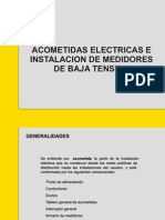 Acometidas Electricas e Instalaciones de Medidores en Baja Tension