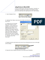 Creating Forms in Word 2003: Figure 1 The Forms Toolbar Will Appear