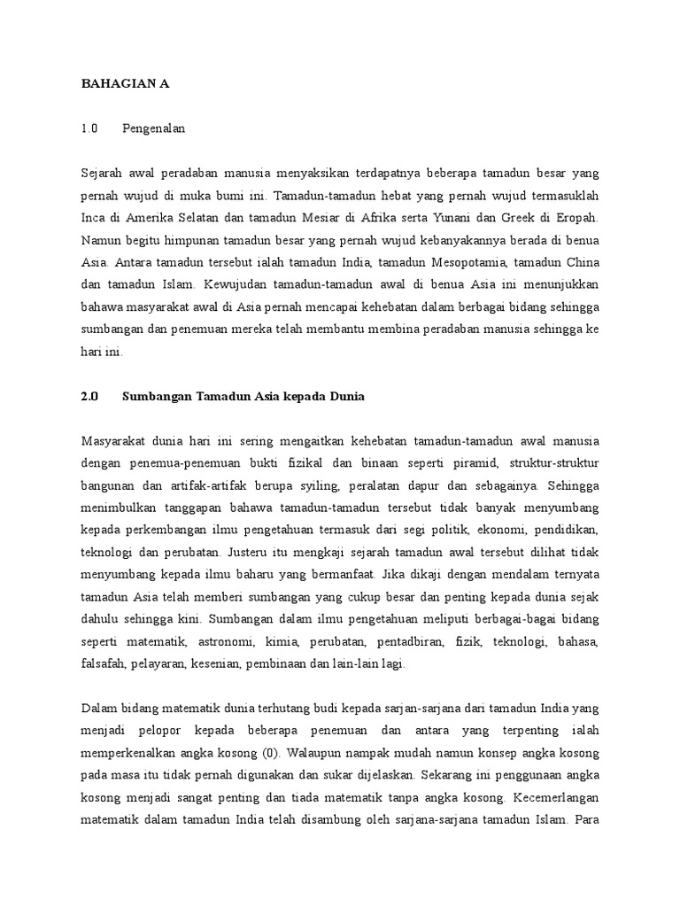 Esei Sumbangan Tamadun Asia Kpd Dunia Pdf