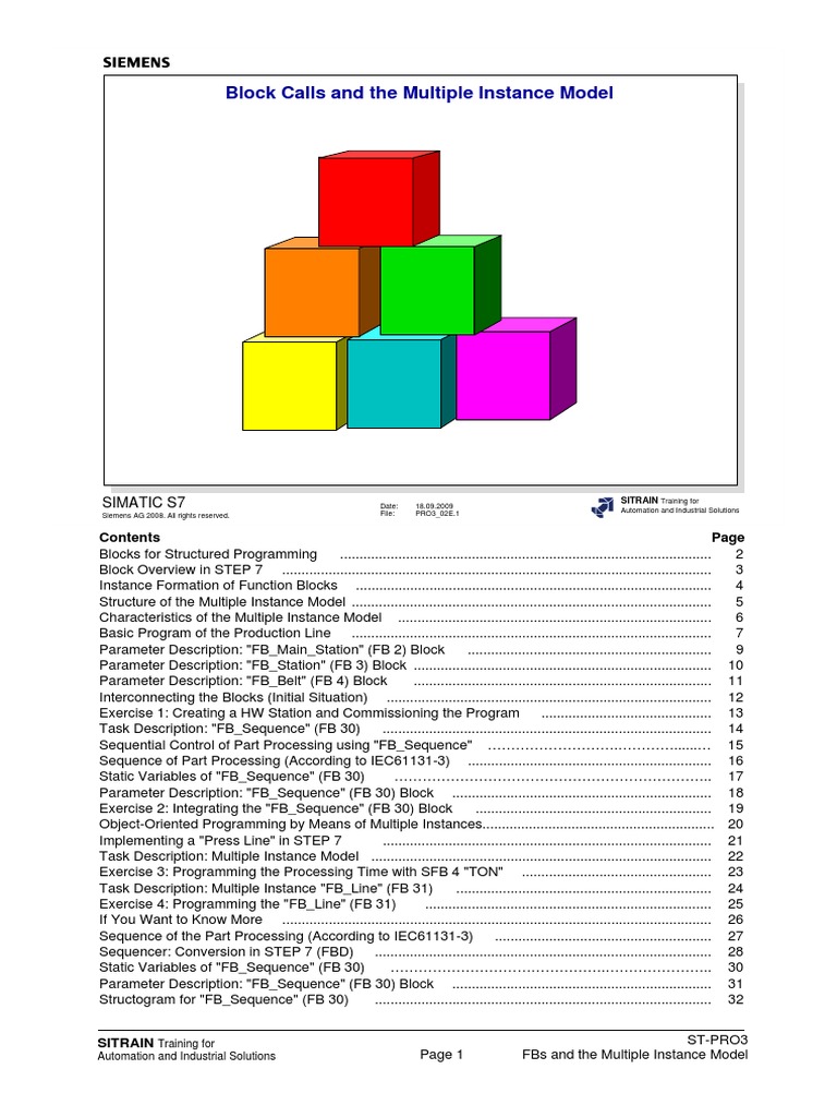 Function Blocks in STEP 7 Training | PDF | Computer Program | Programming