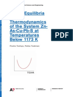 Phase Equilibria and Thermodynamics of the System Zn- As-Cu-Pb-S at Temperatures Below 1173 K